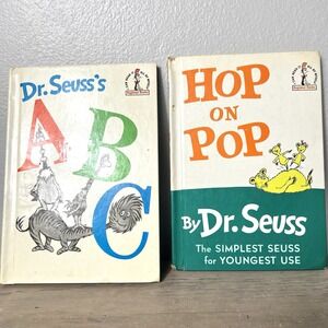 Vintage Dr. Seuss Beginner Books Hardcover Lot (1963) ABC & Hop on Pop